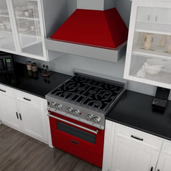 ZLINE 36 in. Professional Dual Fuel Range in Fingerprint Resistant Stainless Steel with Red Gloss Door (RAS-RG-36) - Image 11
