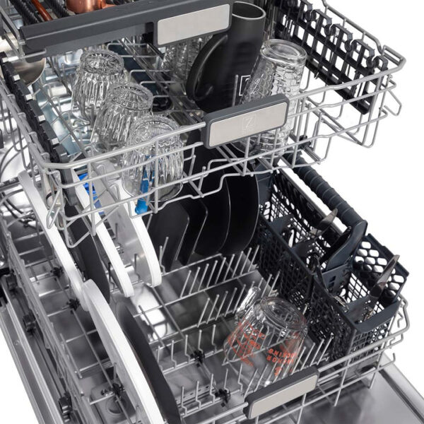 ZLINE 24 in. Panel-Included Monument Series 3rd Rack Top Touch Control Dishwasher with Black Stainless Steel Panel and Stainless Steel Tub, 45dBa (DWMT-BS-24) - Image 3