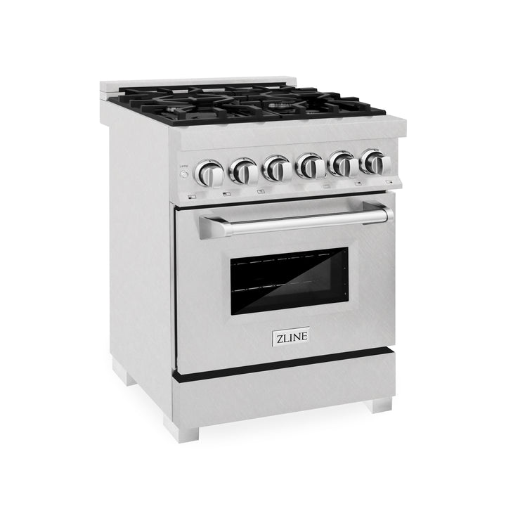 ZLINE 24 in. Professional Dual Fuel Range in Fingerprint Resistant Stainless Steel (RAS-SN-24)