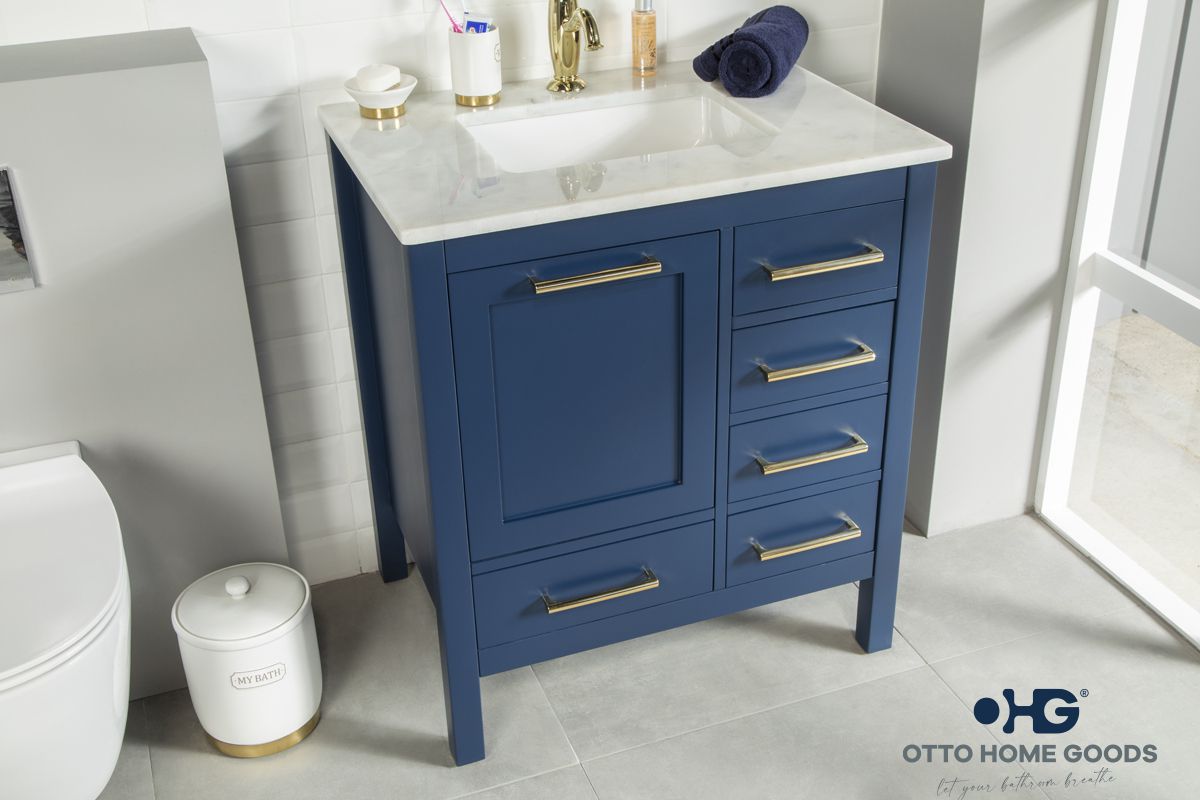 Ashley 30″ Blue Bathroom Cabinet
