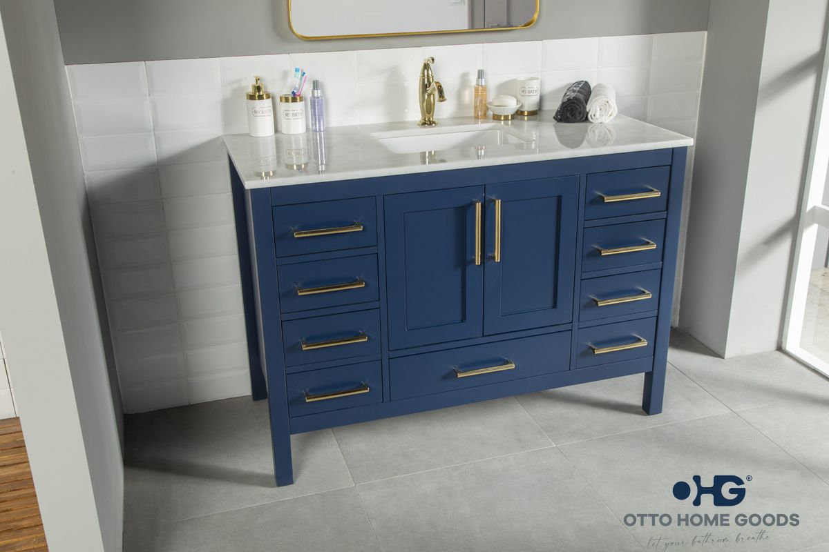 Ashley 48″ Blue Bathroom Cabinet