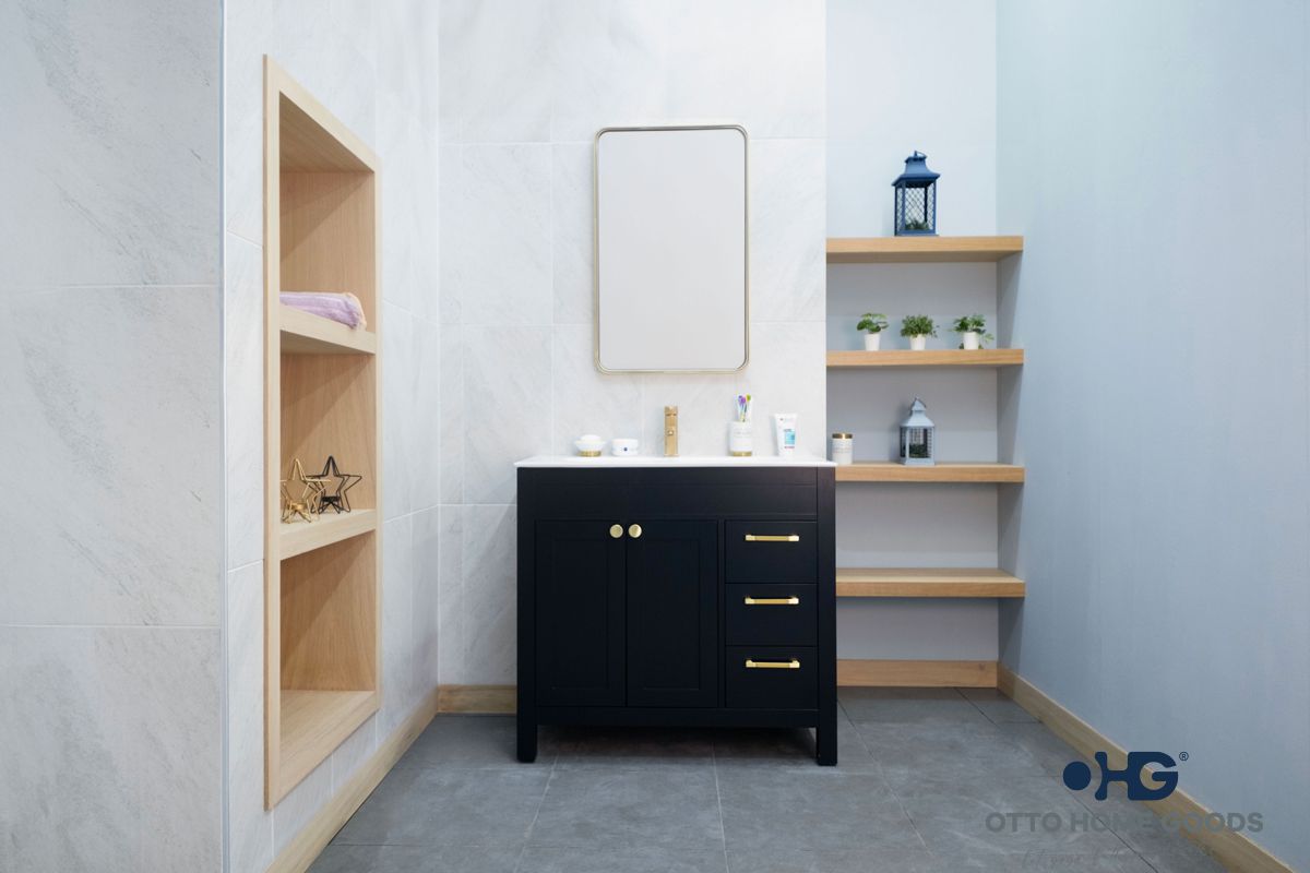 Aria 36″ Black Bathroom Cabinet