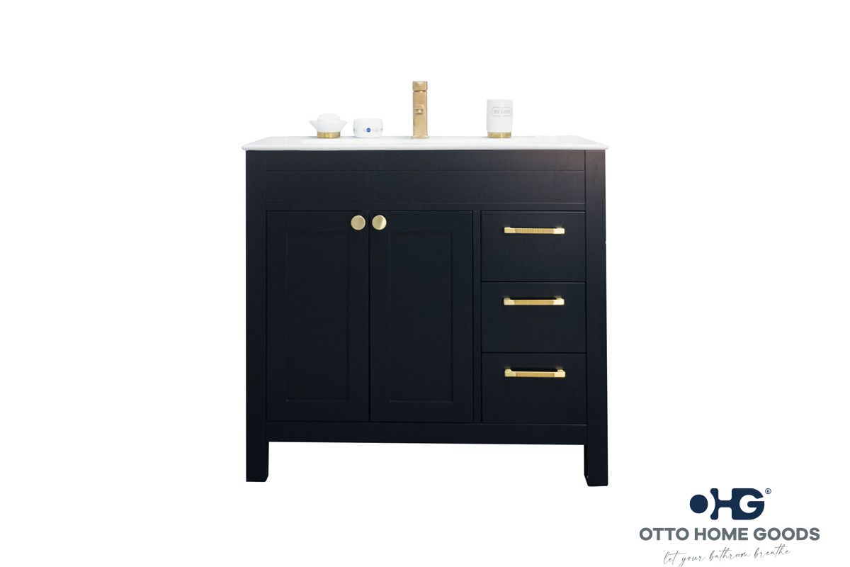 Aria 36″ Black Bathroom Cabinet