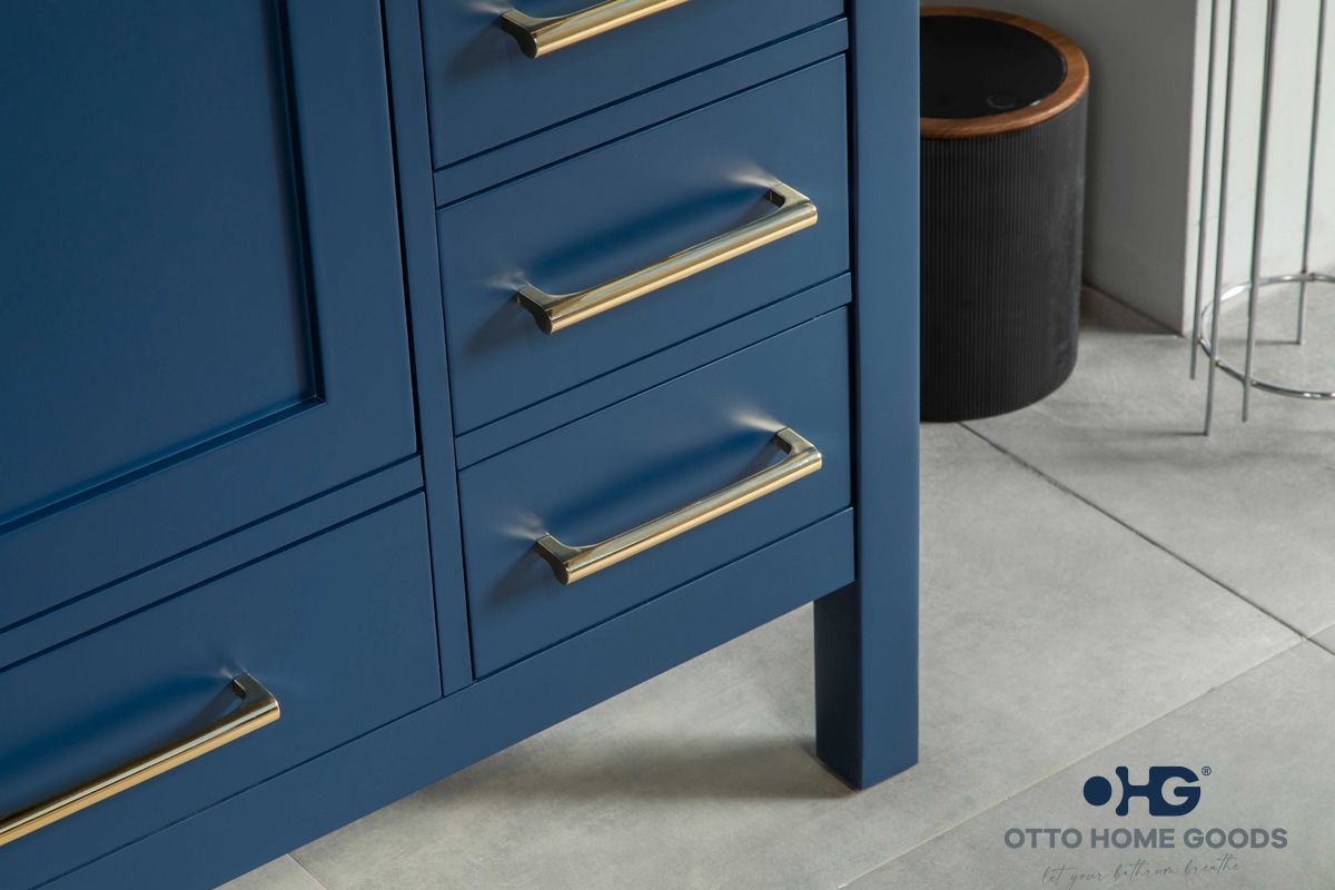 Ashley 72″ Blue Double Bowls Bathroom Cabinet