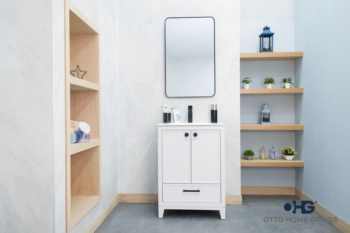 Frame 24″ White Bathroom Cabinet