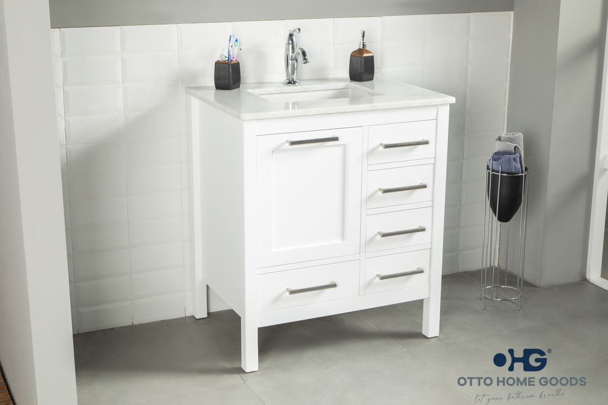 Ashley 30″ White Bathroom Cabinet