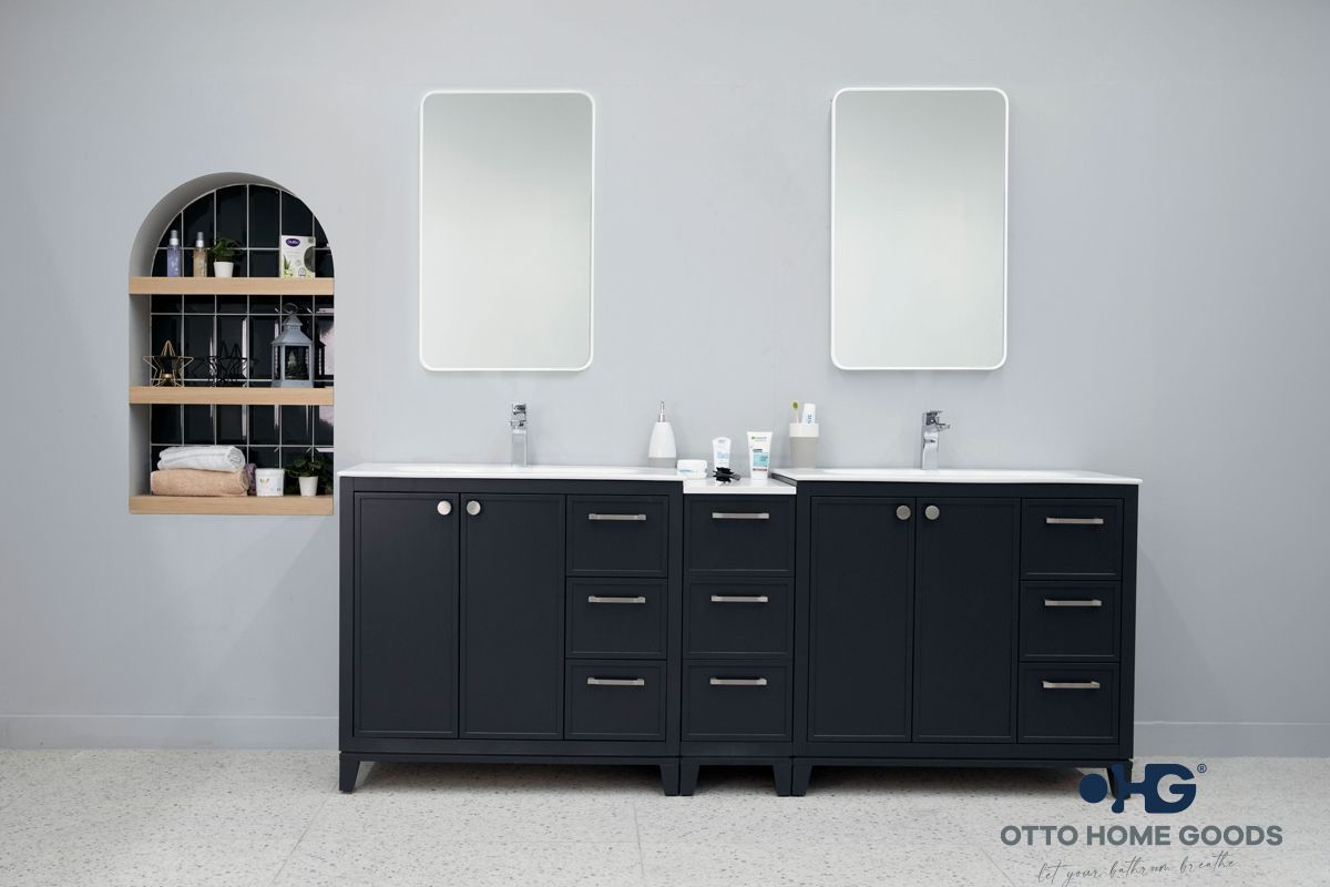 Frame 84″ Dark Gray Bathroom Cabinet