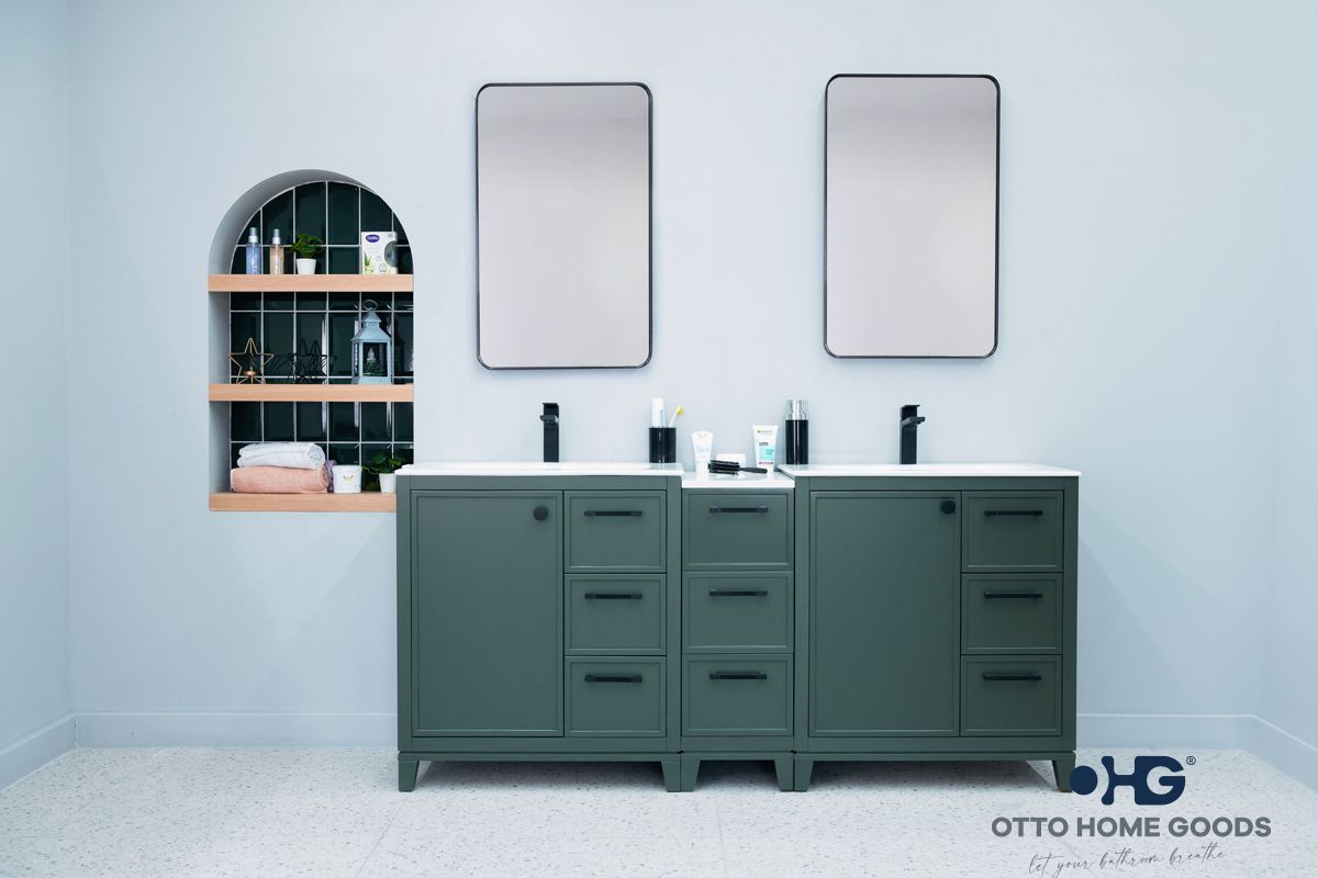 Frame 72″ Pine Green Bathroom Cabinet