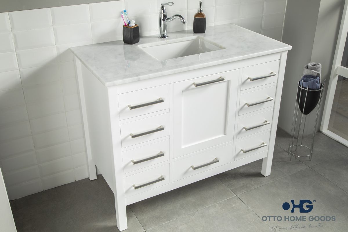 Ashley 42″ White Bathroom Cabinet