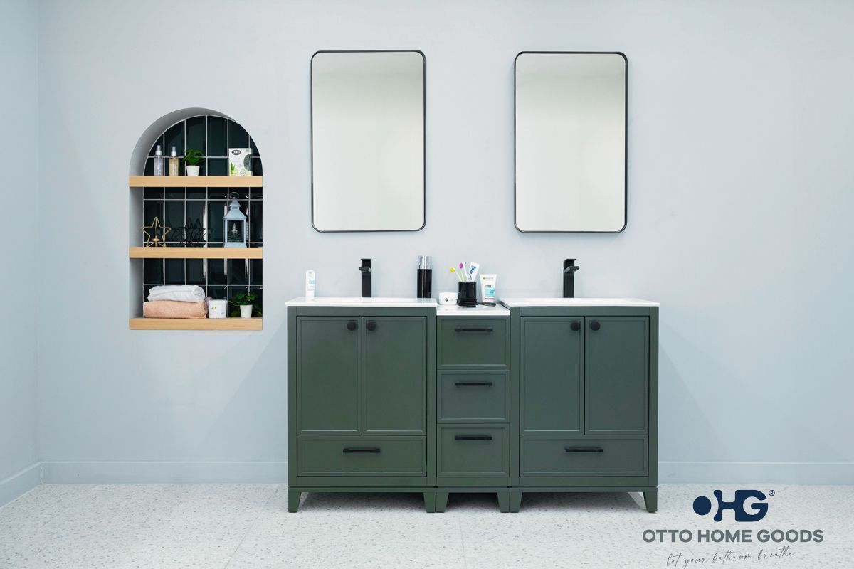 Frame 60″ Pine Green Bathroom Cabinet