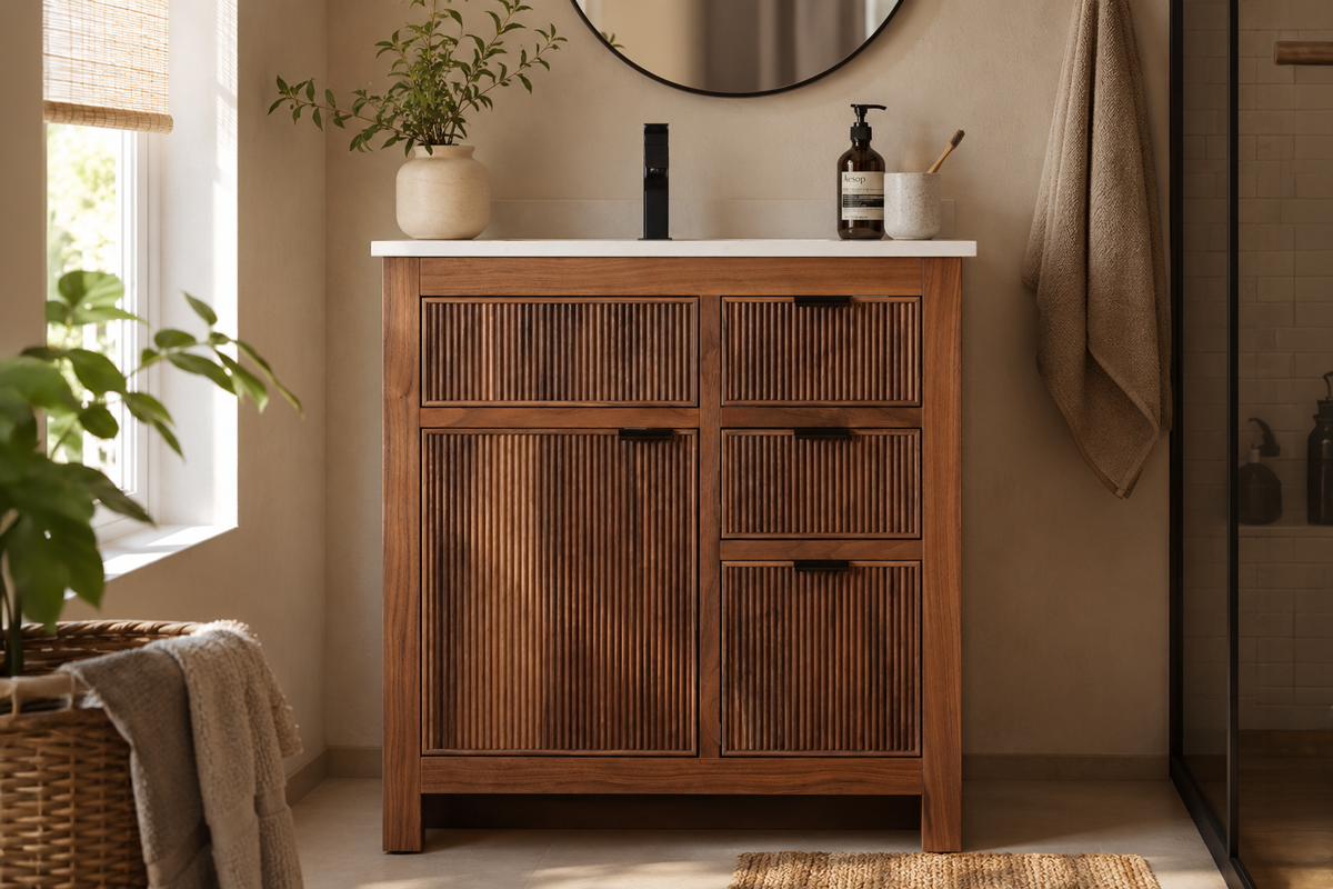 Catalina Walnut 30″ Bathroom Cabinet