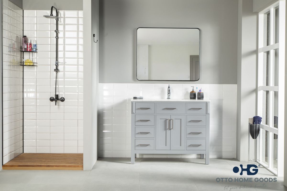 Fawna 42″ Gray Bathroom Cabinet