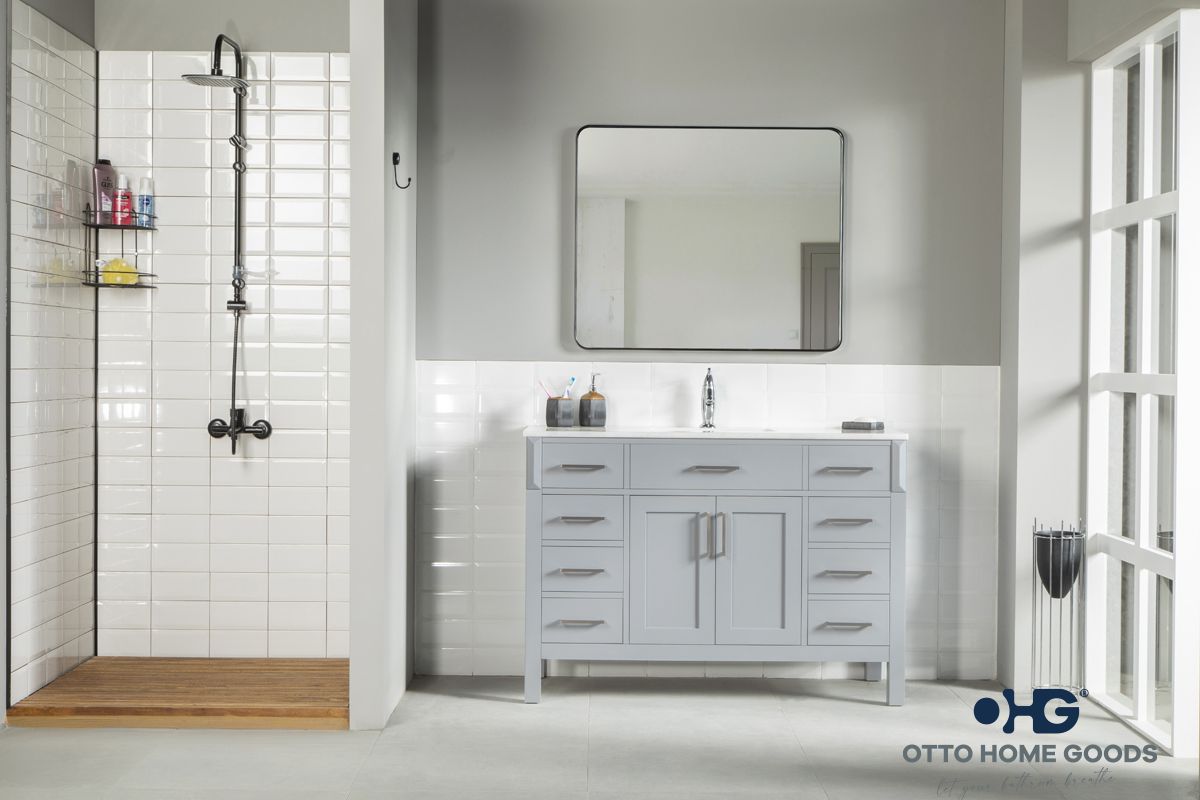 Fawna 48″ Gray Bathroom Cabinet