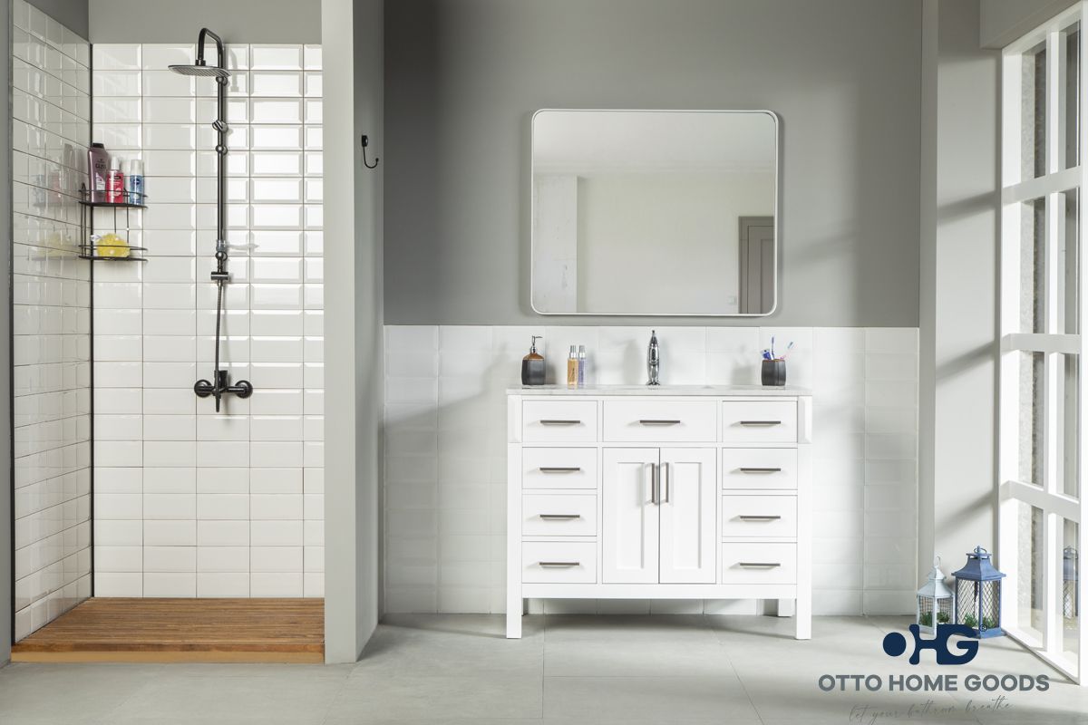 Fawna 42″ White Bathroom Cabinet