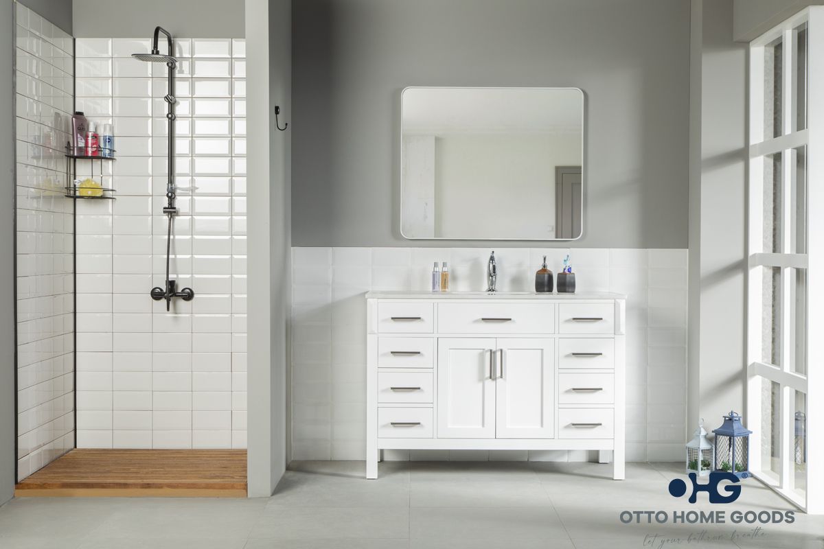 Fawna 48″ White Bathroom Cabinet